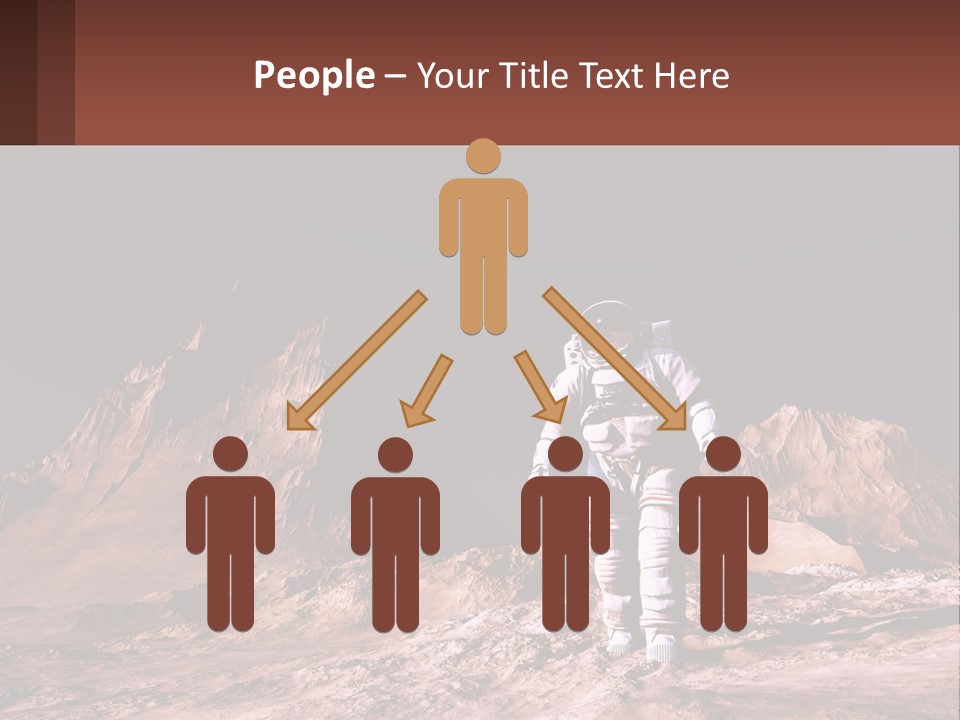 A Man In An Astronaut Suit Walking On A Rocky Surface With Mountains In The Background PowerPoint Template