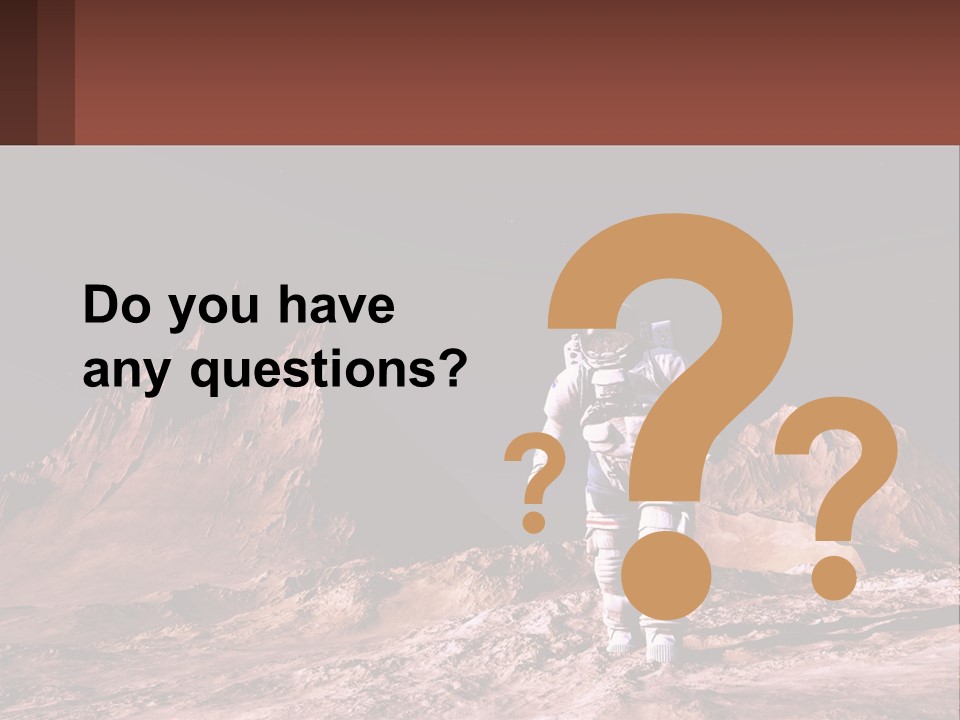 A Man In An Astronaut Suit Walking On A Rocky Surface With Mountains In The Background PowerPoint Template