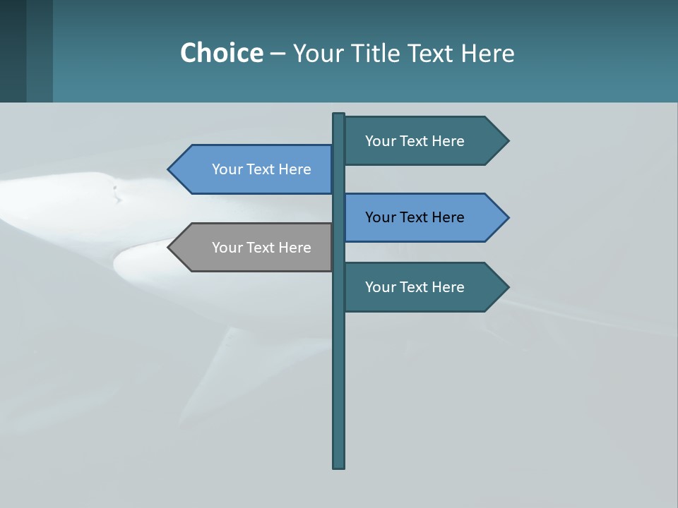 A Shark Is Swimming In The Blue Water PowerPoint Template