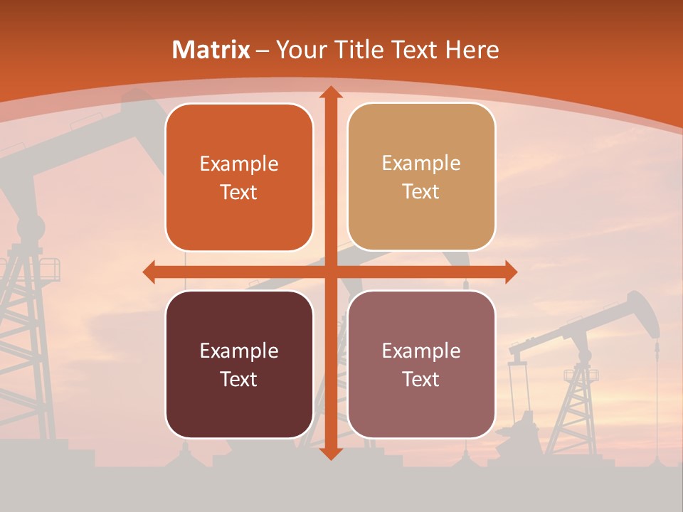 A Group Of Oil Pumps With A Sunset In The Background PowerPoint Template