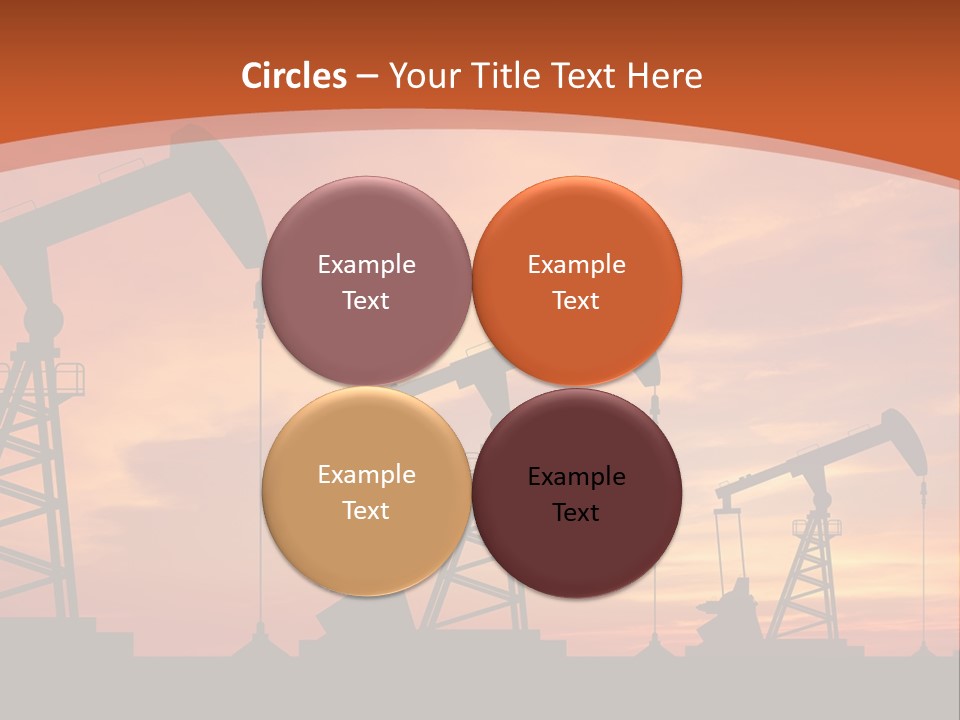A Group Of Oil Pumps With A Sunset In The Background PowerPoint Template