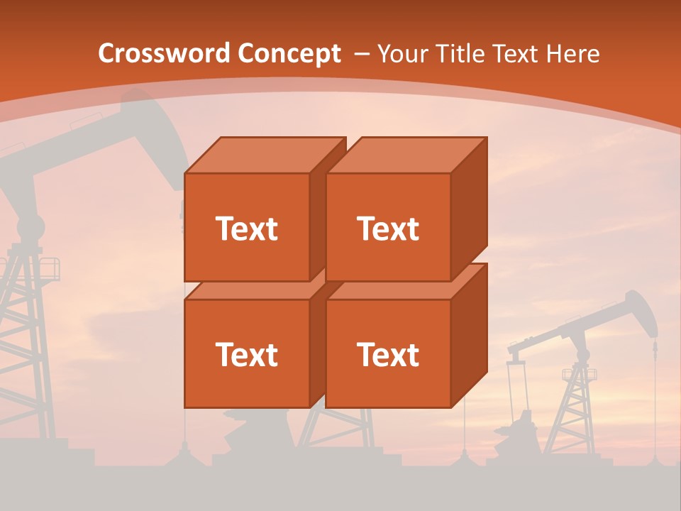 A Group Of Oil Pumps With A Sunset In The Background PowerPoint Template