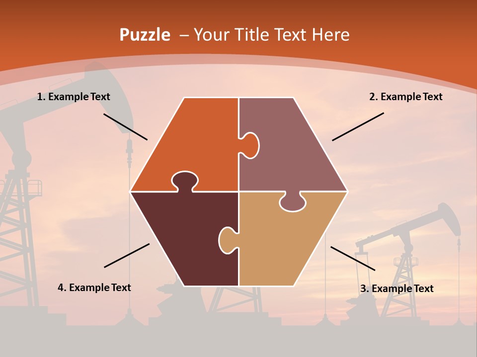 A Group Of Oil Pumps With A Sunset In The Background PowerPoint Template