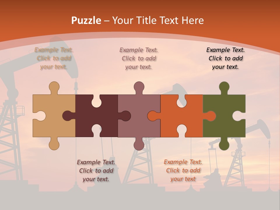 A Group Of Oil Pumps With A Sunset In The Background PowerPoint Template