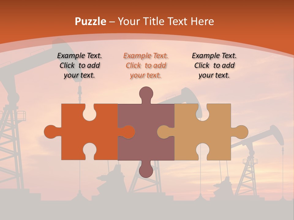 A Group Of Oil Pumps With A Sunset In The Background PowerPoint Template