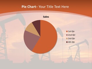 A Group Of Oil Pumps With A Sunset In The Background PowerPoint Template