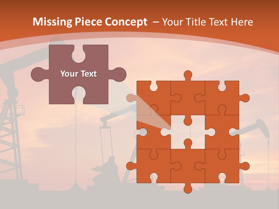 A Group Of Oil Pumps With A Sunset In The Background PowerPoint Template