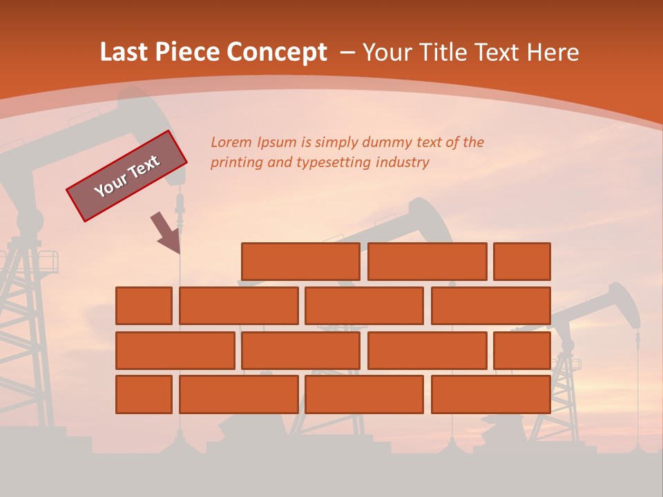 A Group Of Oil Pumps With A Sunset In The Background PowerPoint Template