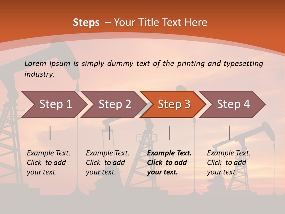 A Group Of Oil Pumps With A Sunset In The Background PowerPoint Template