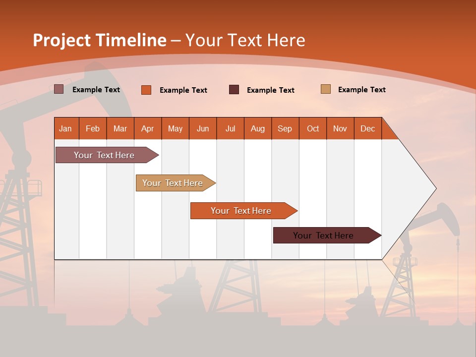 A Group Of Oil Pumps With A Sunset In The Background PowerPoint Template