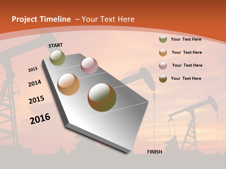A Group Of Oil Pumps With A Sunset In The Background PowerPoint Template