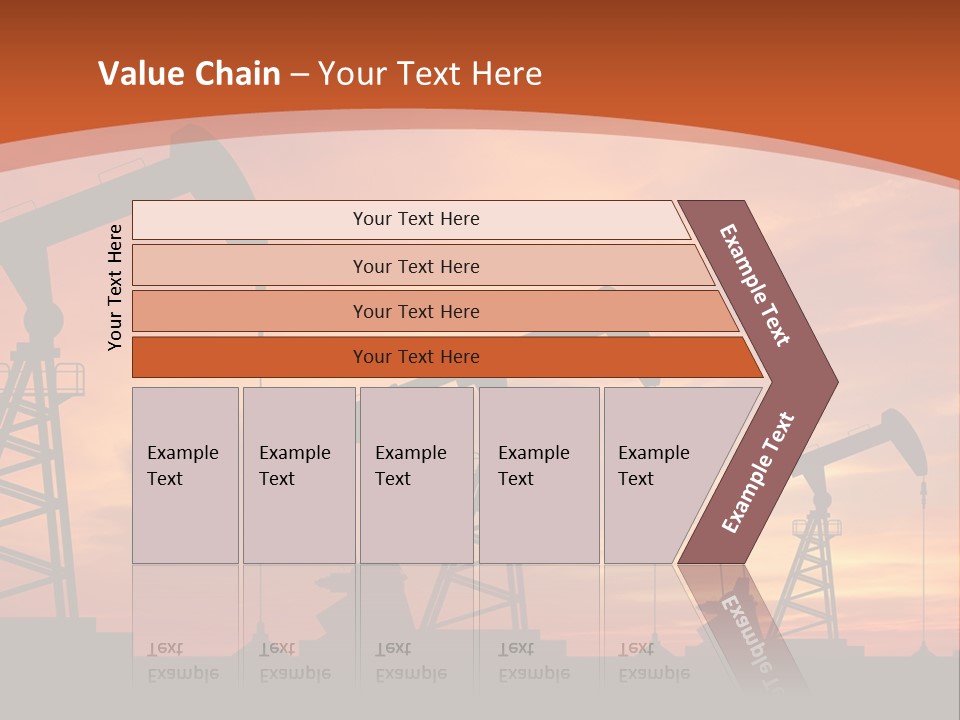 A Group Of Oil Pumps With A Sunset In The Background PowerPoint Template