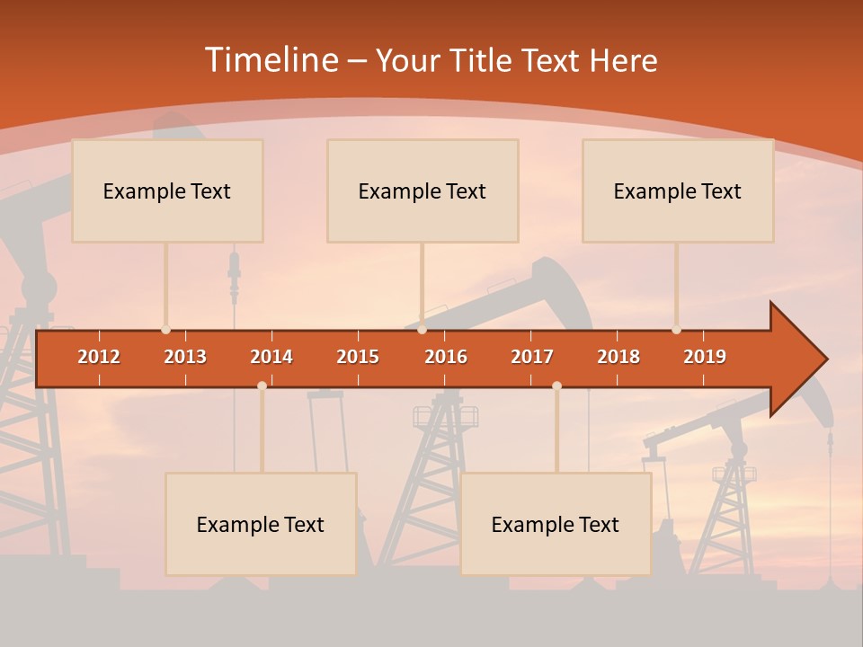 A Group Of Oil Pumps With A Sunset In The Background PowerPoint Template