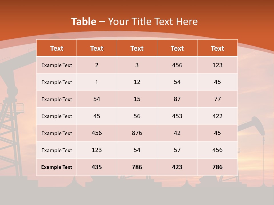 A Group Of Oil Pumps With A Sunset In The Background PowerPoint Template