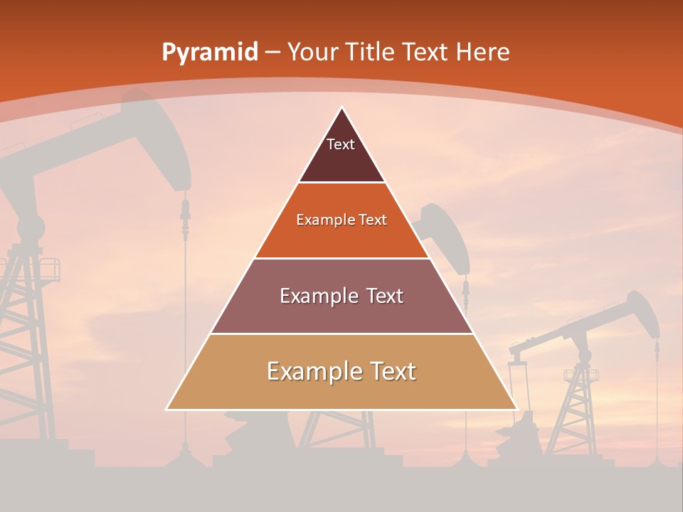 A Group Of Oil Pumps With A Sunset In The Background PowerPoint Template
