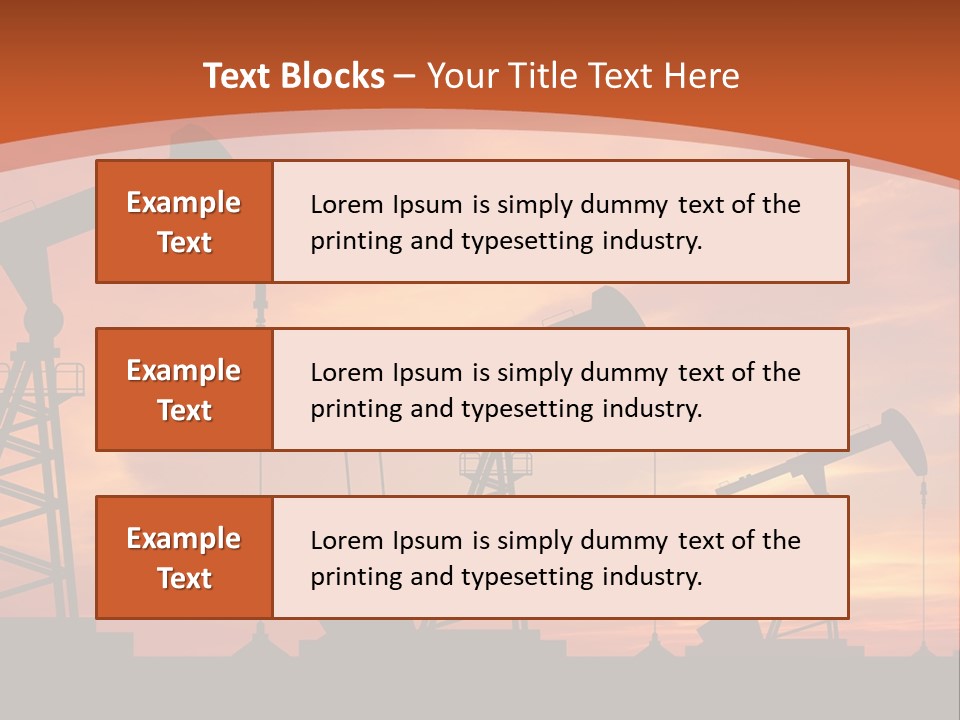 A Group Of Oil Pumps With A Sunset In The Background PowerPoint Template