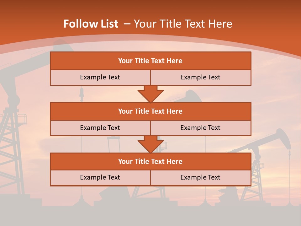 A Group Of Oil Pumps With A Sunset In The Background PowerPoint Template