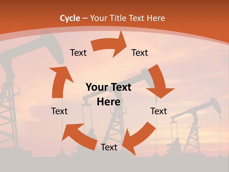 A Group Of Oil Pumps With A Sunset In The Background PowerPoint Template