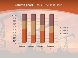 A Group Of Oil Pumps With A Sunset In The Background PowerPoint Template