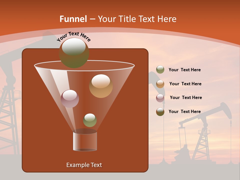 A Group Of Oil Pumps With A Sunset In The Background PowerPoint Template