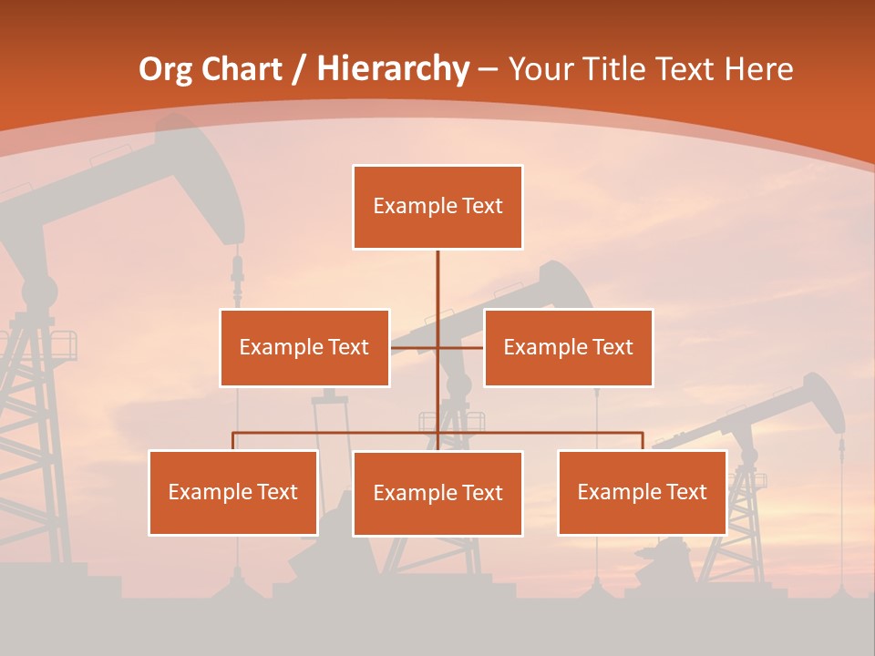 A Group Of Oil Pumps With A Sunset In The Background PowerPoint Template