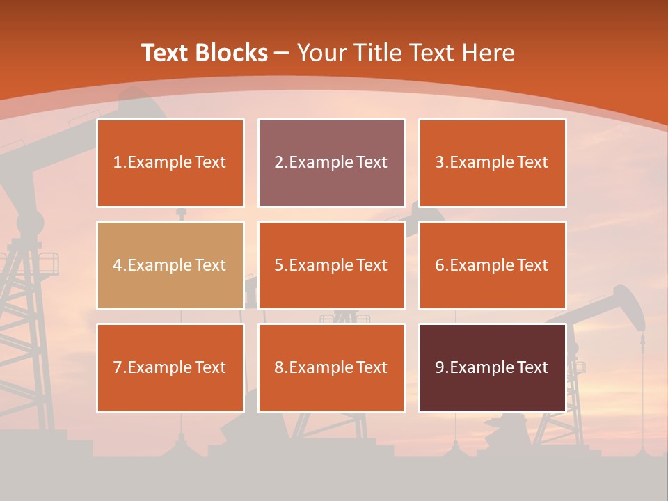 A Group Of Oil Pumps With A Sunset In The Background PowerPoint Template