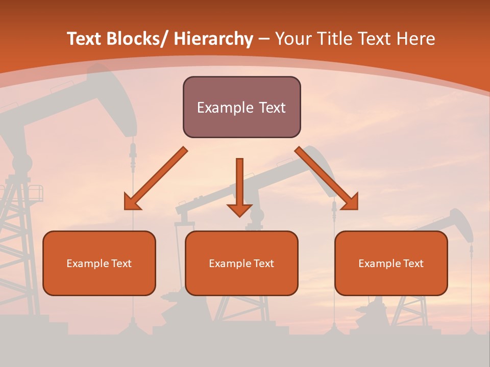 A Group Of Oil Pumps With A Sunset In The Background PowerPoint Template