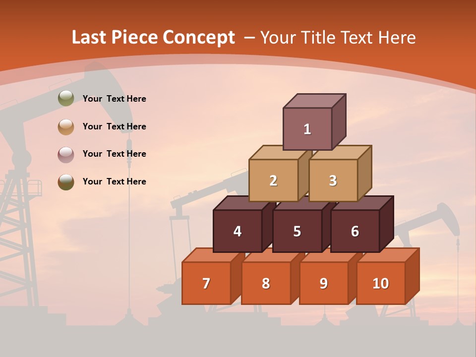 A Group Of Oil Pumps With A Sunset In The Background PowerPoint Template