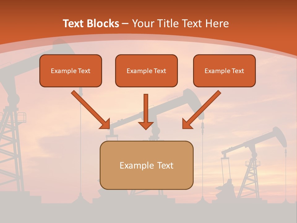 A Group Of Oil Pumps With A Sunset In The Background PowerPoint Template