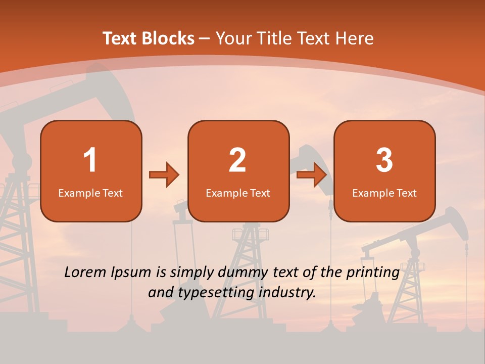 A Group Of Oil Pumps With A Sunset In The Background PowerPoint Template