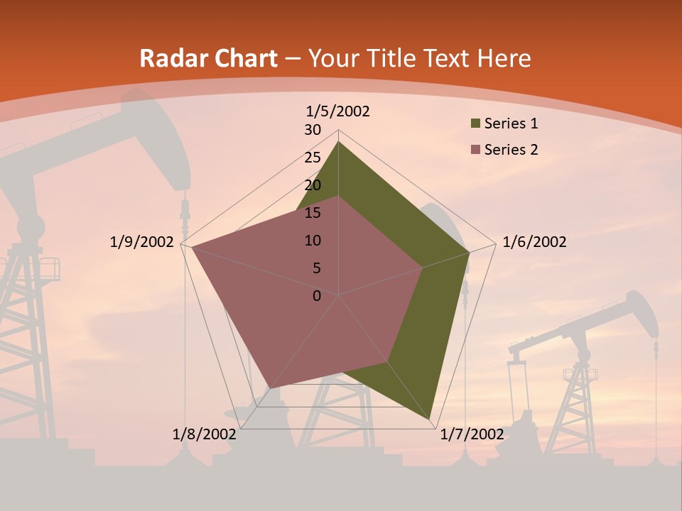 A Group Of Oil Pumps With A Sunset In The Background PowerPoint Template