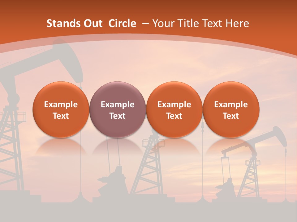A Group Of Oil Pumps With A Sunset In The Background PowerPoint Template
