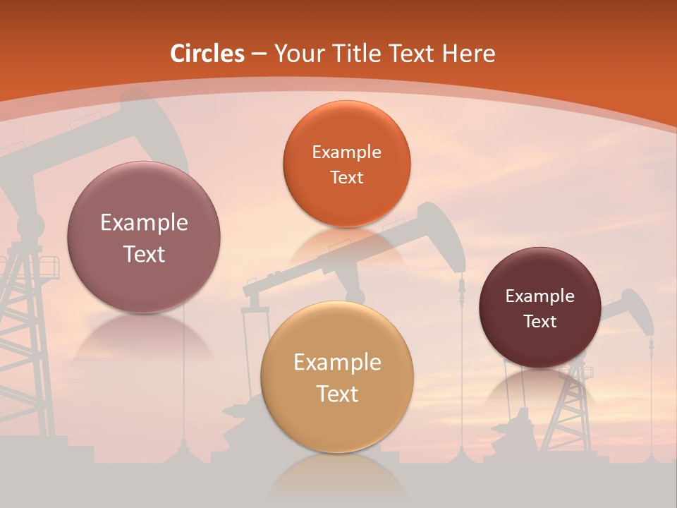 A Group Of Oil Pumps With A Sunset In The Background PowerPoint Template