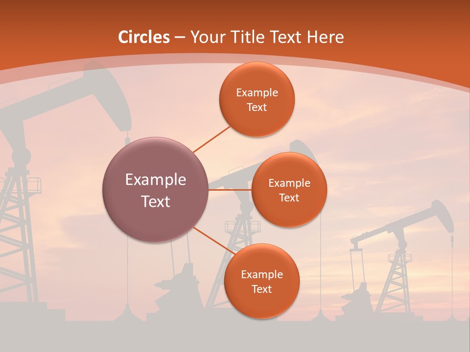 A Group Of Oil Pumps With A Sunset In The Background PowerPoint Template