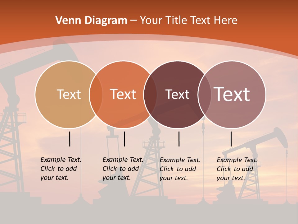 A Group Of Oil Pumps With A Sunset In The Background PowerPoint Template