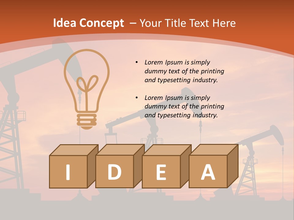 A Group Of Oil Pumps With A Sunset In The Background PowerPoint Template