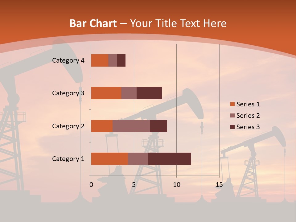 A Group Of Oil Pumps With A Sunset In The Background PowerPoint Template