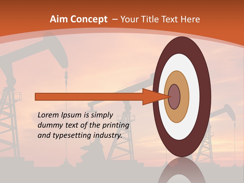 A Group Of Oil Pumps With A Sunset In The Background PowerPoint Template
