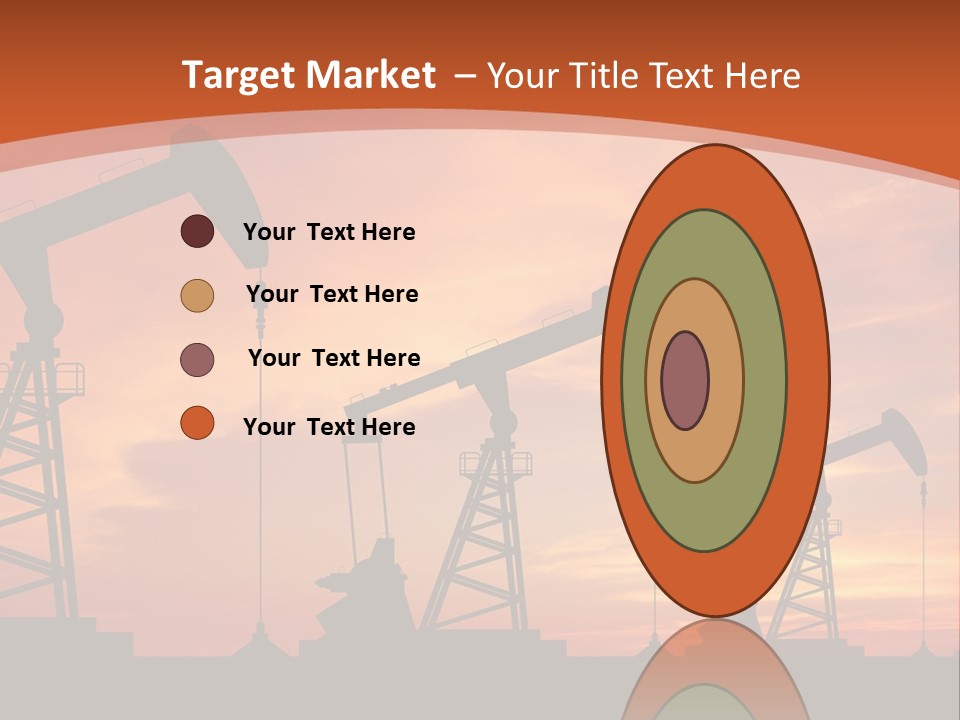 A Group Of Oil Pumps With A Sunset In The Background PowerPoint Template
