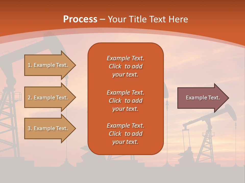 A Group Of Oil Pumps With A Sunset In The Background PowerPoint Template