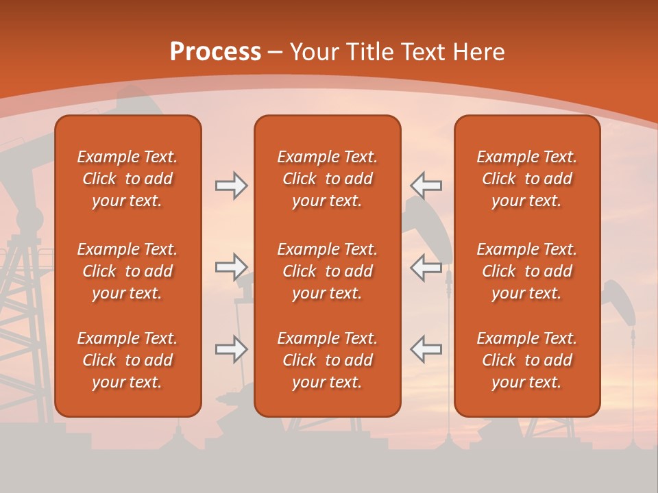 A Group Of Oil Pumps With A Sunset In The Background PowerPoint Template