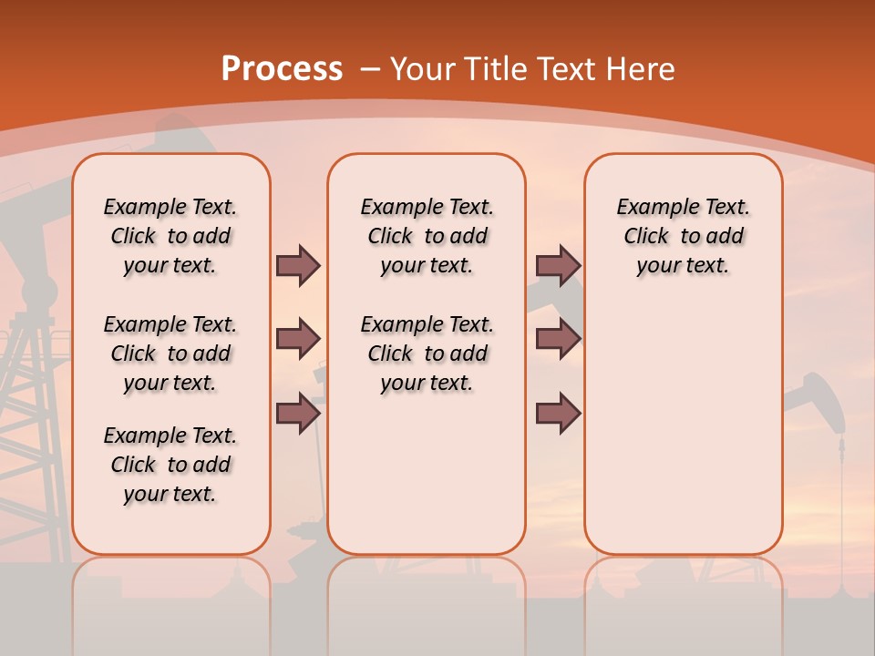 A Group Of Oil Pumps With A Sunset In The Background PowerPoint Template