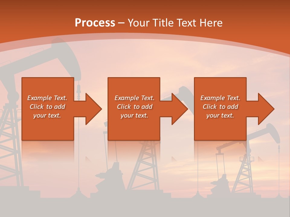 A Group Of Oil Pumps With A Sunset In The Background PowerPoint Template