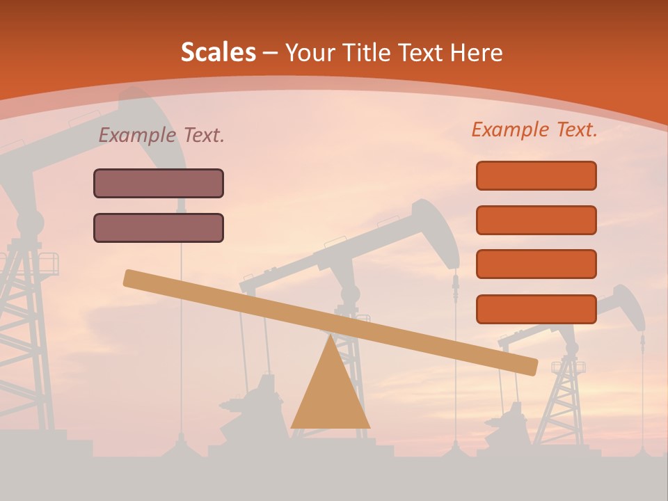 A Group Of Oil Pumps With A Sunset In The Background PowerPoint Template
