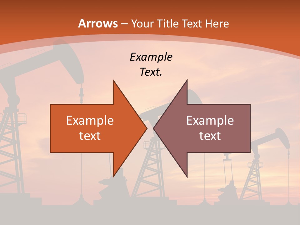 A Group Of Oil Pumps With A Sunset In The Background PowerPoint Template