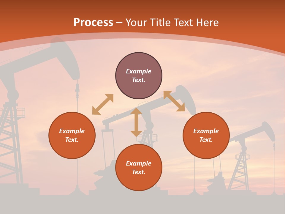 A Group Of Oil Pumps With A Sunset In The Background PowerPoint Template