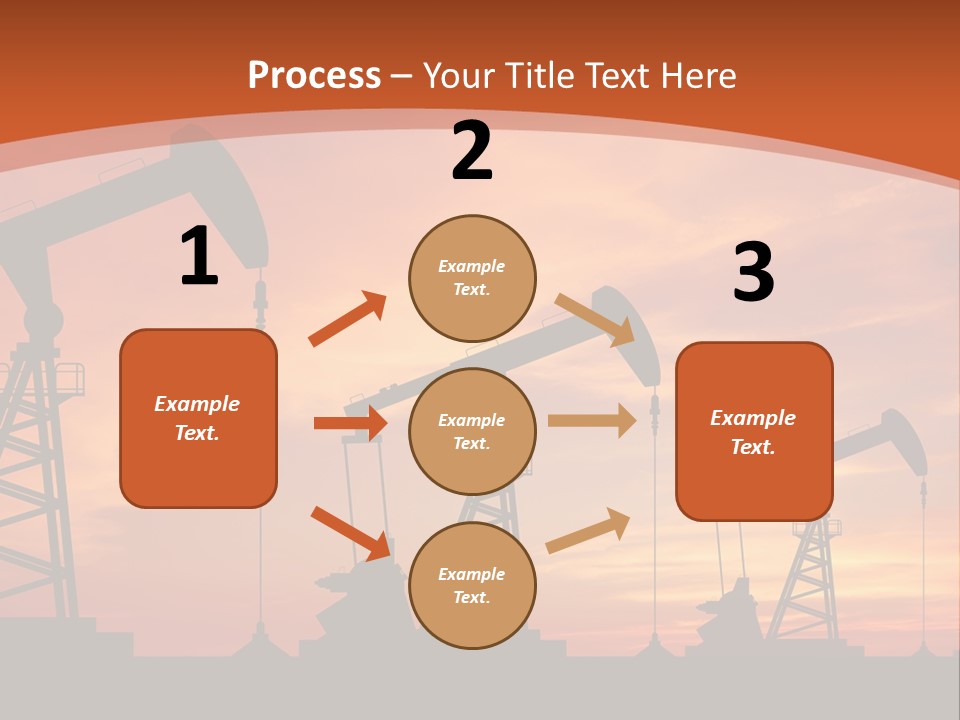 A Group Of Oil Pumps With A Sunset In The Background PowerPoint Template