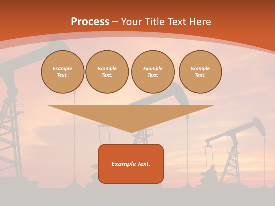 A Group Of Oil Pumps With A Sunset In The Background PowerPoint Template