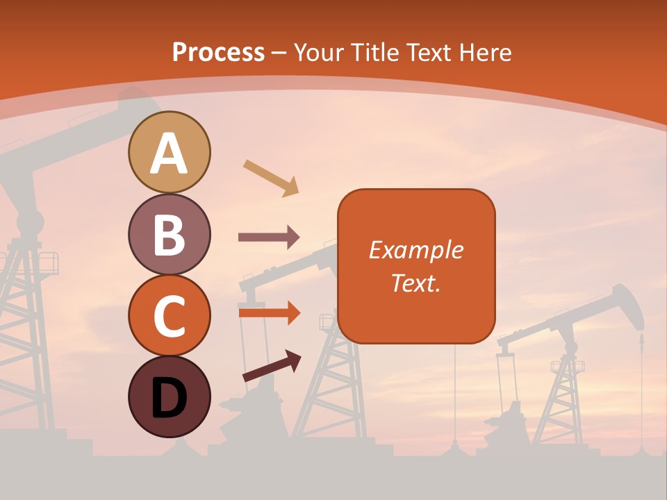 A Group Of Oil Pumps With A Sunset In The Background PowerPoint Template