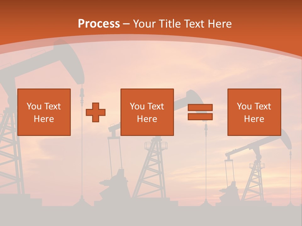 A Group Of Oil Pumps With A Sunset In The Background PowerPoint Template